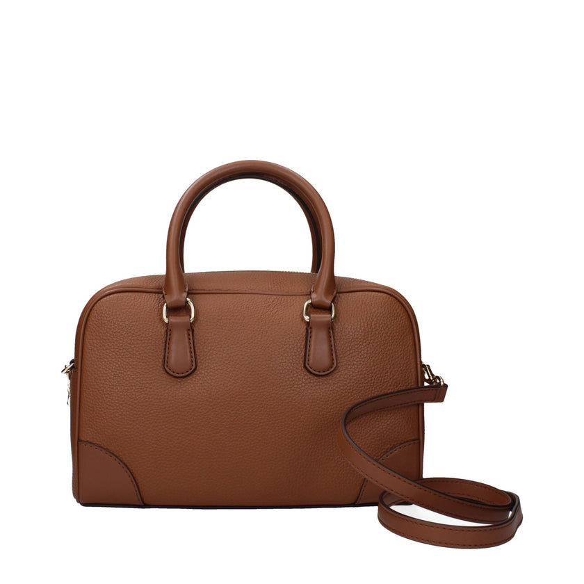 Brown Leather HandbagDescription: The product with MPN 35S5G70S6LLUGGAGE and code F85027 leather in brown is a handbags designed by Michael Kors. It has features like front logo, front detail, removable details, adjustable shoulder, removable shoulder.Bro