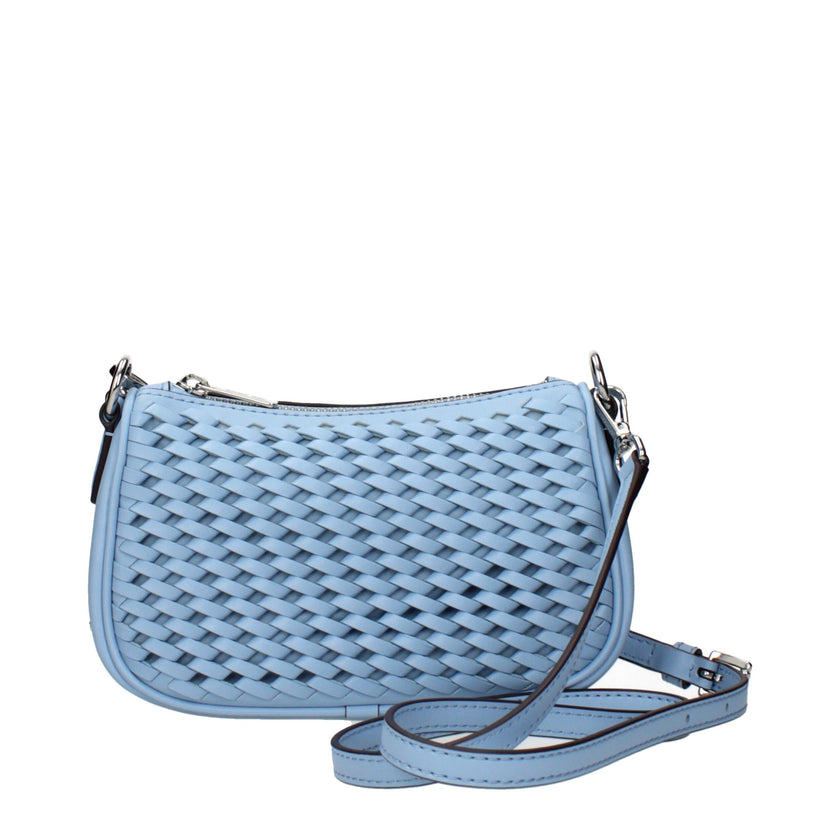 Light Blue Leather HandbagDescription: The product with MPN 35T5S1QC1YLTSKY and code F85031 leather in heavenly is a handbags designed by Michael Kors. It has features like side logo, adjustable shoulder, removable shoulder.Light Blue Leather Handbag${tag