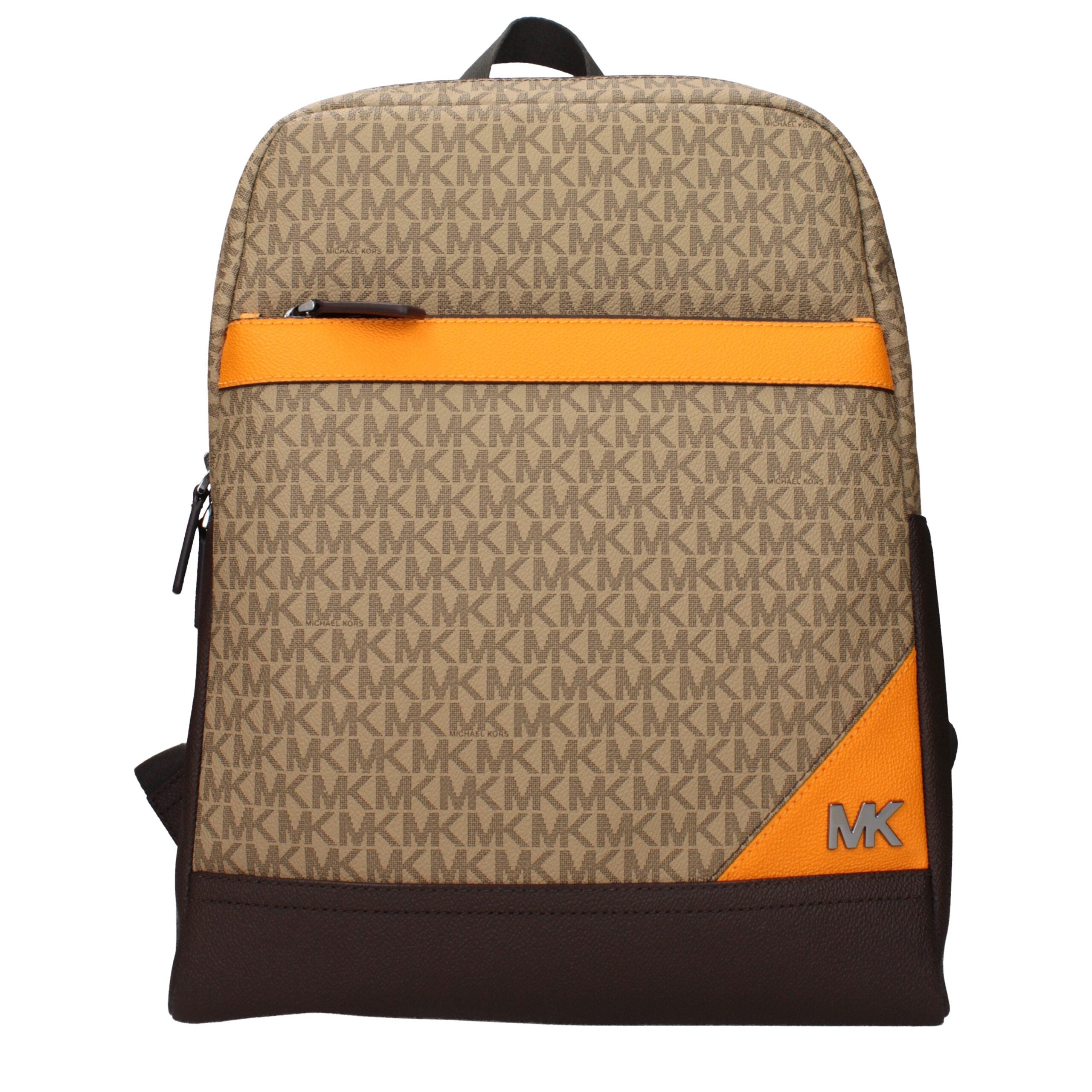 Brown Fabric BackpackDescription: The product with MPN 37T5LLAB7BPOPORG and code F85036 fabric in brown is a backpacks and bumbags designed by Michael Kors. It has features like logo, front logo, ipad/pc cases, back adjustable straps.Brown Fabric Backpack