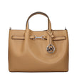 Brown Leather HandbagDescription: The product with MPN 35S5S2ZS3TPEANUT and code F83974 leather in brown is a handbags designed by Michael Kors. It has features like front logo, divider inner pocket, adjustable shoulder, removable shoulder, front detail,