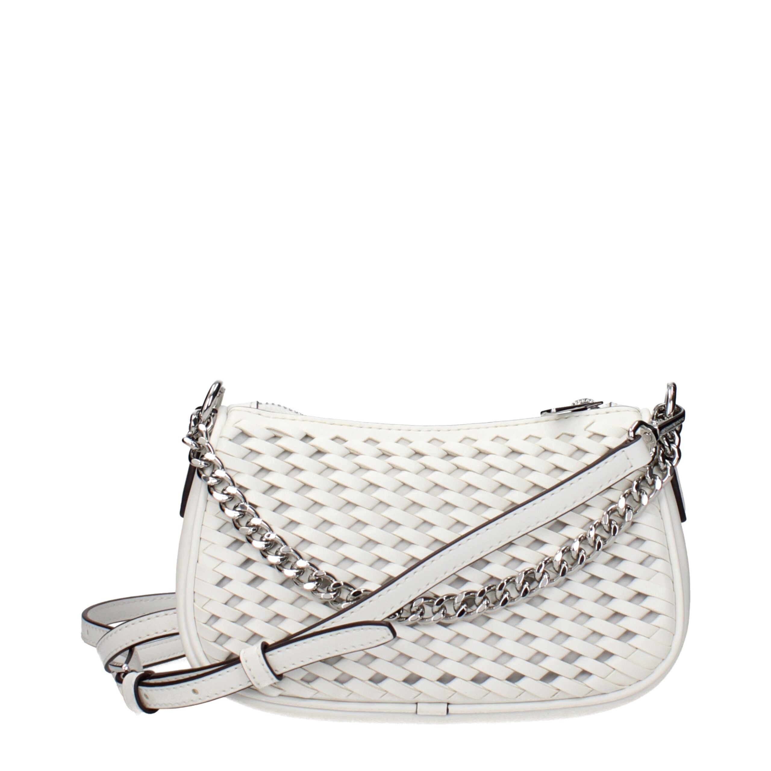 White Leather HandbagDescription: The product with MPN 35T5S1QC1YOPTICWHITE and code F85031 leather in white is a handbags designed by Michael Kors. It has features like side logo, adjustable shoulder, removable shoulder.White Leather Handbag${tagsMichael
