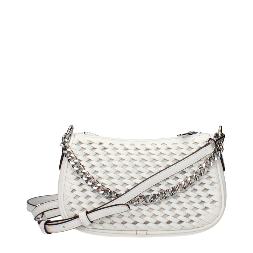 White Leather HandbagDescription: The product with MPN 35T5S1QC1YOPTICWHITE and code F85031 leather in white is a handbags designed by Michael Kors. It has features like side logo, adjustable shoulder, removable shoulder.White Leather Handbag${tagsMichael