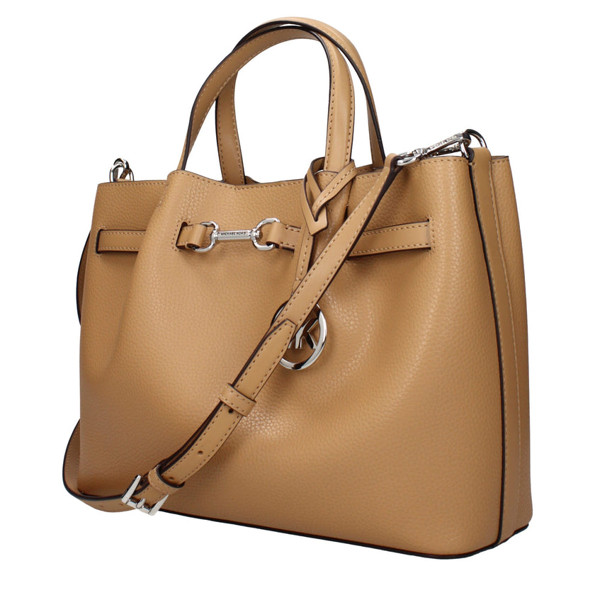 Brown Leather HandbagDescription: The product with MPN 35S5S2ZS3TPEANUT and code F83974 leather in brown is a handbags designed by Michael Kors. It has features like front logo, divider inner pocket, adjustable shoulder, removable shoulder, front detail,
