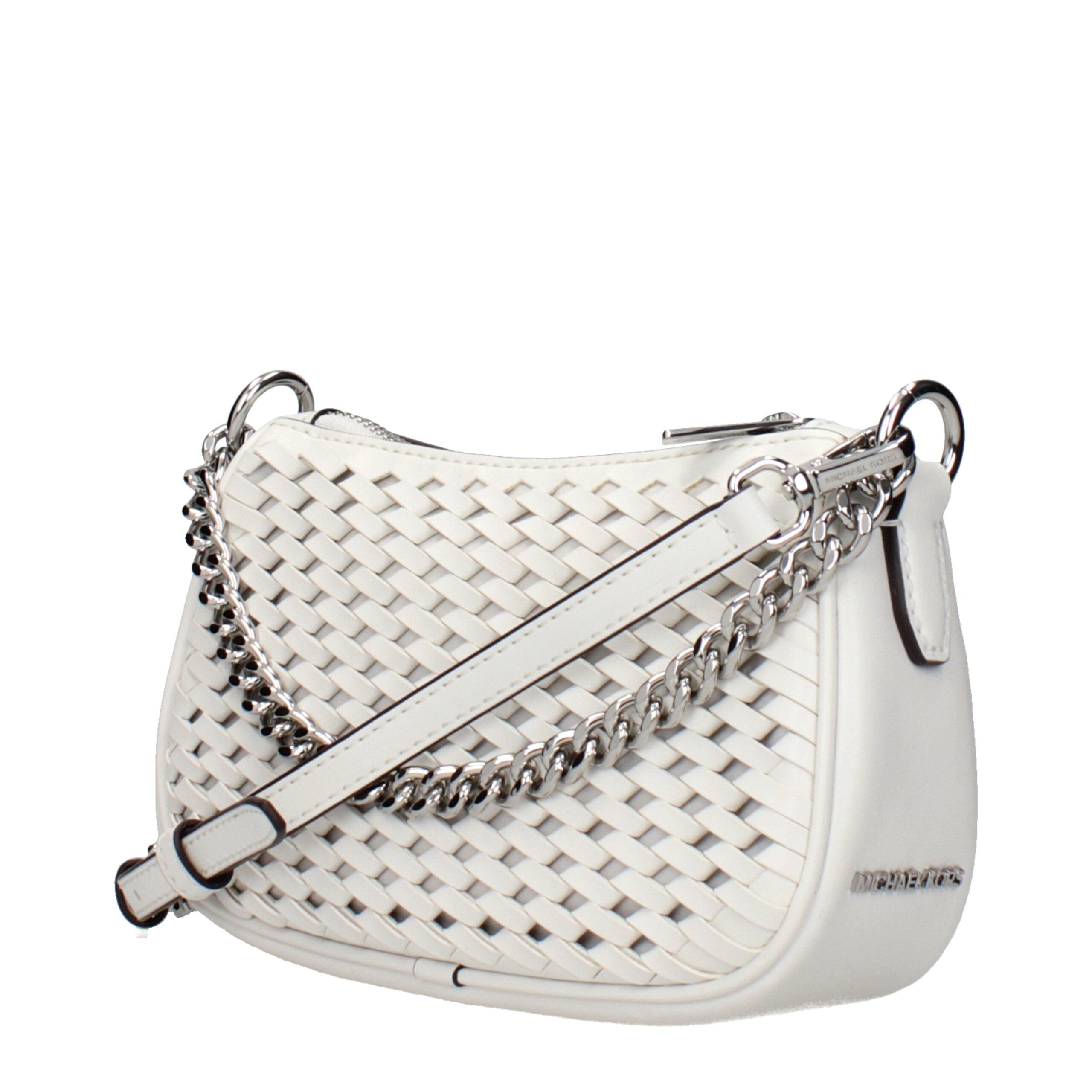 White Leather HandbagDescription: The product with MPN 35T5S1QC1YOPTICWHITE and code F85031 leather in white is a handbags designed by Michael Kors. It has features like side logo, adjustable shoulder, removable shoulder.White Leather Handbag${tagsMichael
