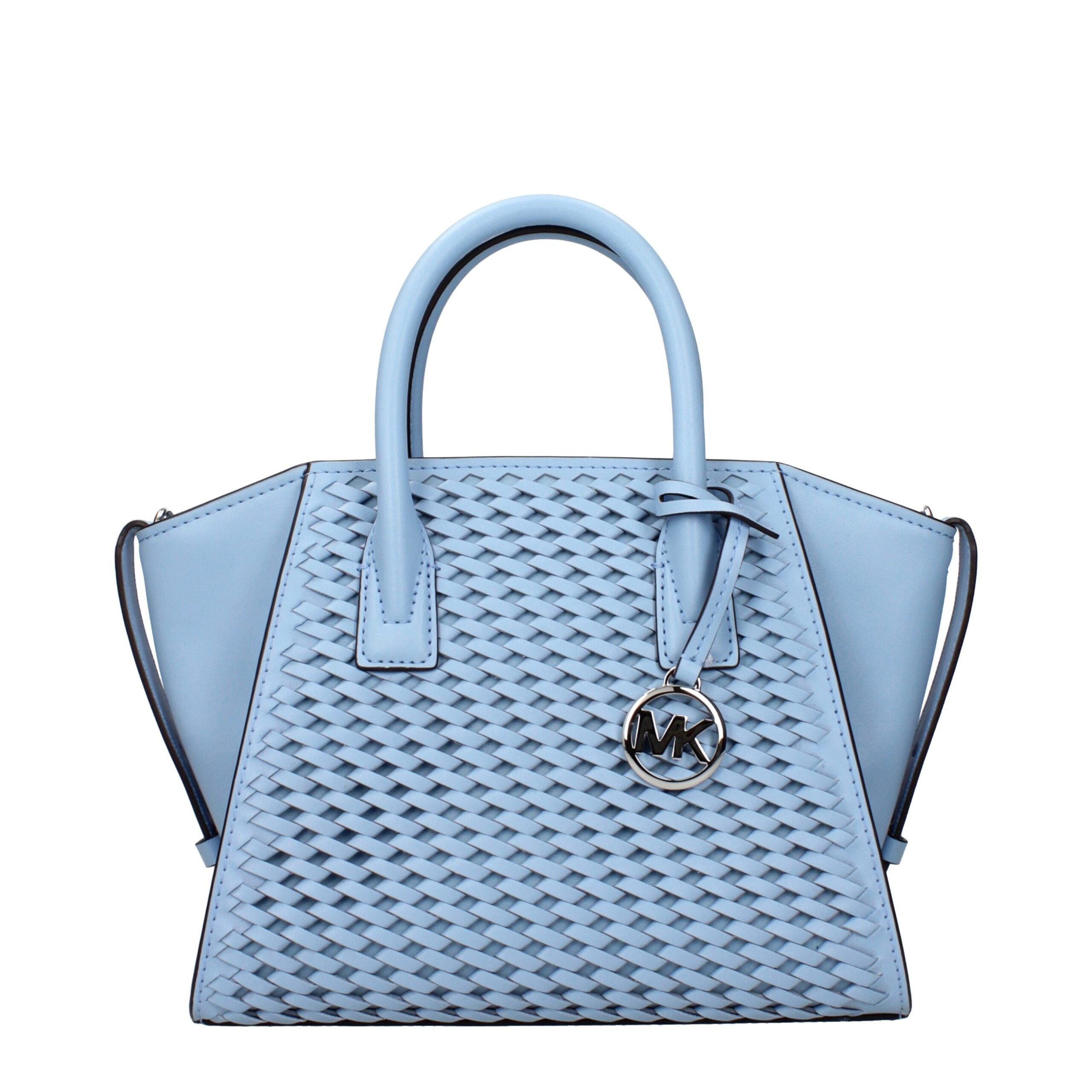 Light Blue Leather HandbagDescription: The product with MPN 35T5S4VS1YLTSKY and code F85038 leather in heavenly is a handbags designed by Michael Kors. It has features like front detail, removable details, adjustable shoulder, removable shoulder, side but
