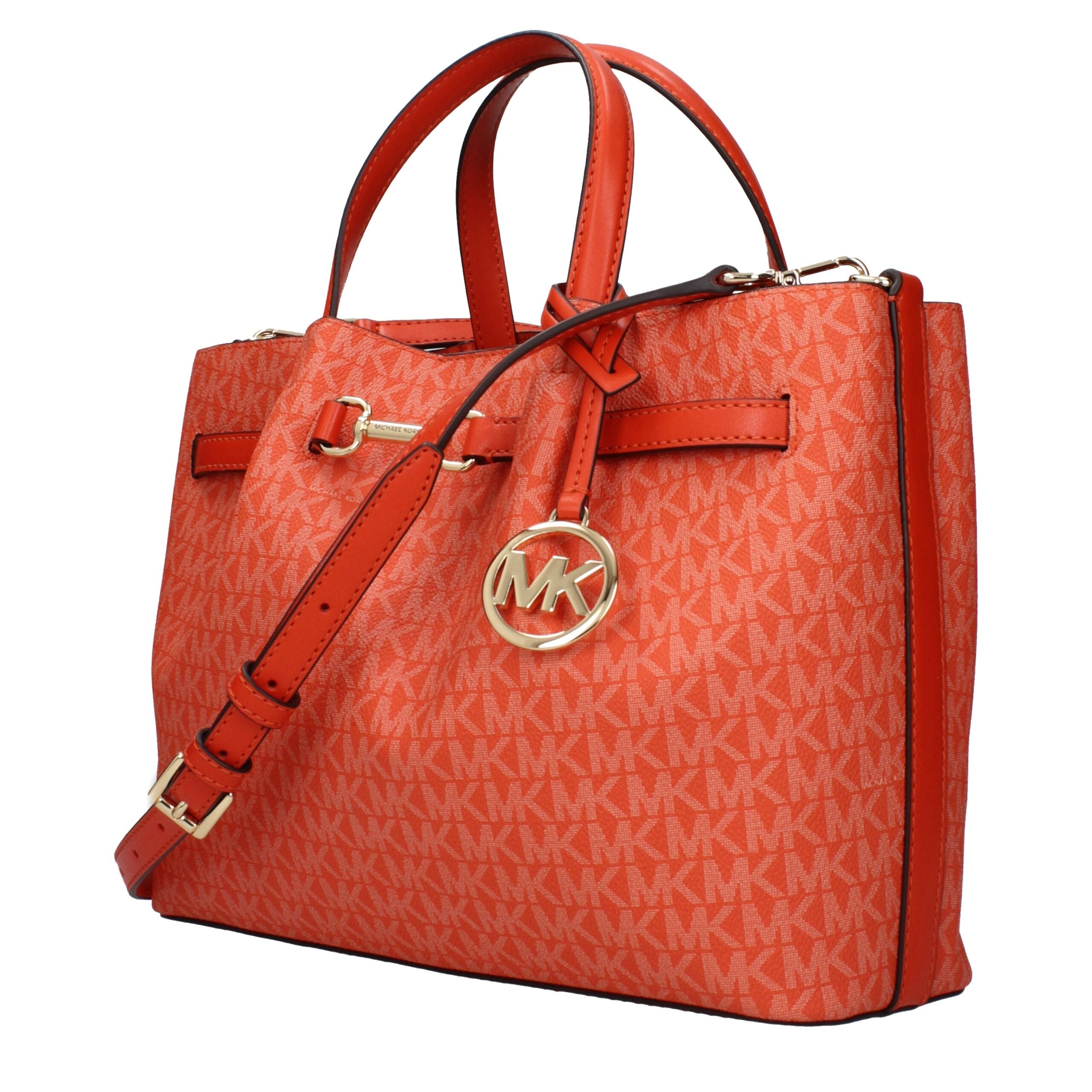 Orange Fabric HandbagDescription: The product with MPN 35S5G2ZS3VREDCLAY and code F85037 fabric in orange is a handbags designed by Michael Kors. It has features like logo, front logo, front detail, removable details, adjustable shoulder, removable should