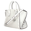 White Leather HandbagDescription: The product with MPN 35T5S4VS1YOPTICWHITE and code F85038 leather in white is a handbags designed by Michael Kors. It has features like front detail, removable details, adjustable shoulder, removable shoulder, side button