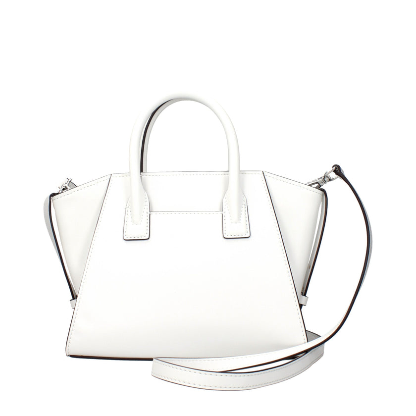 White Leather HandbagDescription: The product with MPN 35T5S4VS1YOPTICWHITE and code F85038 leather in white is a handbags designed by Michael Kors. It has features like front detail, removable details, adjustable shoulder, removable shoulder, side button