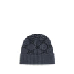 Gray Cashmere BeanieCashmere GG Hat by Gucci features a ribbed lapel and all-over GG logo print, combining elegance and comfort in an iconic and refined accessory. Season: AW25 Composition: 100% Kashmir/capra Hircus MADE IN ITALYGray Cashmere Beanie${tags