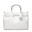 White Fabric HandbagDescription: The product with MPN 35S5S2ZS3VOPTICWHITE and code F83964 fabric in white is a handbags designed by Michael Kors. It has features like removable details, front logo, logo, print which can vary, adjustable shoulder, removab