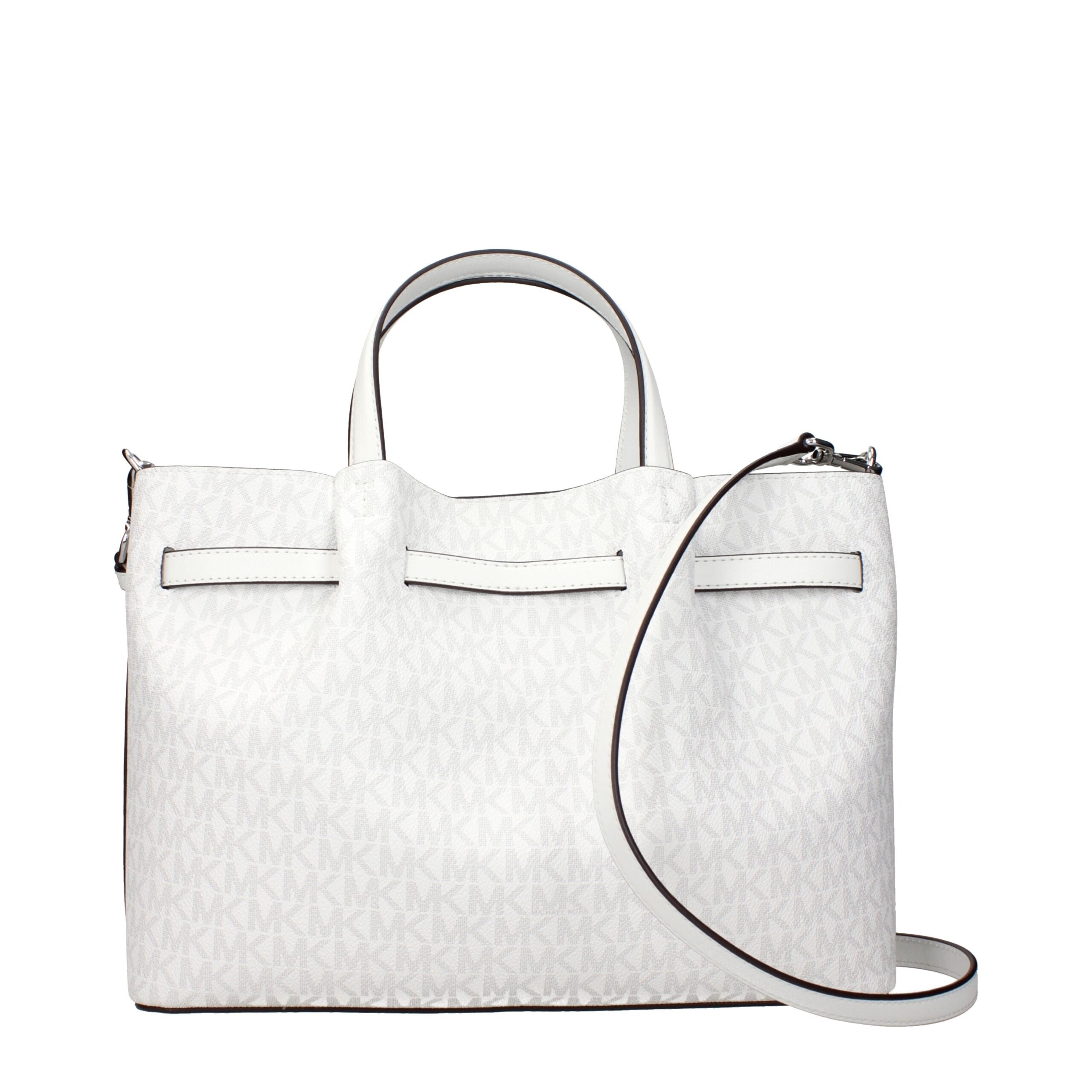 White Fabric HandbagDescription: The product with MPN 35S5S2ZS3VOPTICWHITE and code F83964 fabric in white is a handbags designed by Michael Kors. It has features like removable details, front logo, logo, print which can vary, adjustable shoulder, removab
