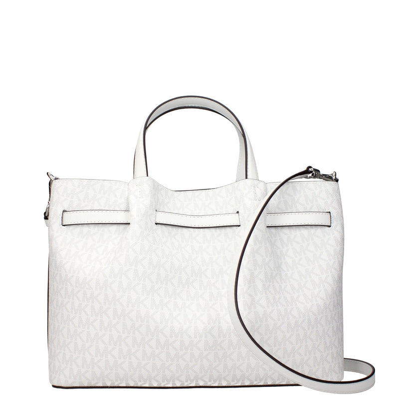 White Fabric HandbagDescription: The product with MPN 35S5S2ZS3VOPTICWHITE and code F83964 fabric in white is a handbags designed by Michael Kors. It has features like removable details, front logo, logo, print which can vary, adjustable shoulder, removab