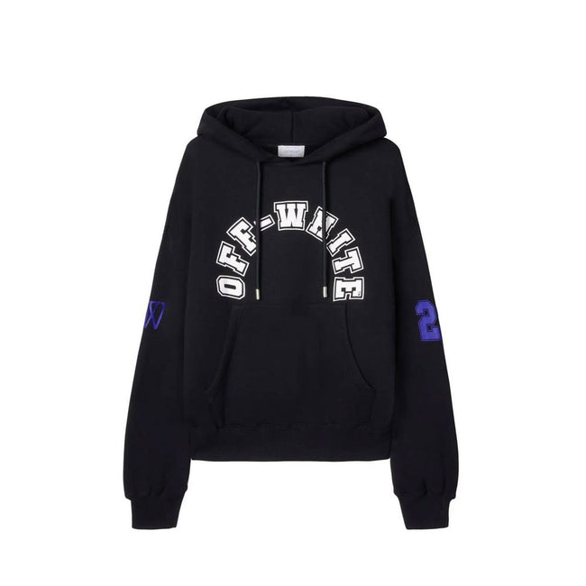 Black Cotton SweatshirtDescription: – Composition: 100% Cotton – Long sleeves – Ribbed trims – Drawstring hood – Front pouch pocket – Straight hem – Drop shoulder – CHEST: 150.0 Cm SLEEVE LENGTH: 97.0 Cm Length: 64.0 Cm – Logo print at the sleeve – Numeri
