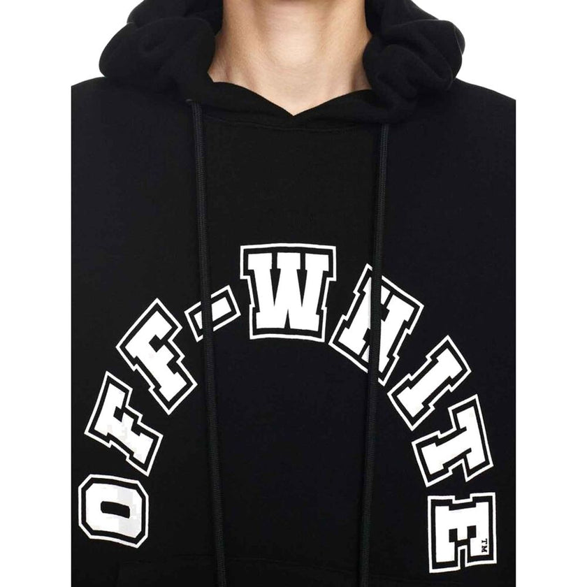 Black Cotton SweatshirtDescription: – Composition: 100% Cotton – Long sleeves – Ribbed trims – Drawstring hood – Front pouch pocket – Straight hem – Drop shoulder – CHEST: 150.0 Cm SLEEVE LENGTH: 97.0 Cm Length: 64.0 Cm – Logo print at the sleeve – Numeri