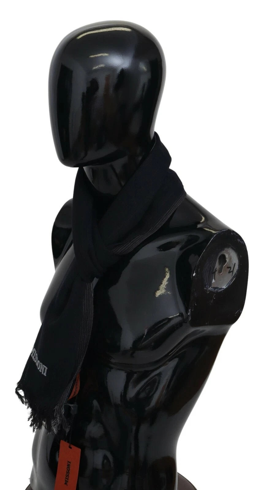 Black Striped Wool Unisex Neck Wrap Fringes Logo ScarfMISSONI Gorgeous brand new with tags, 100% Authentic Missoni wool scarf featuring a classic striped pattern and embroidered brand logo. Crafted from luxurious wool, this piece combines warmth, comfort,