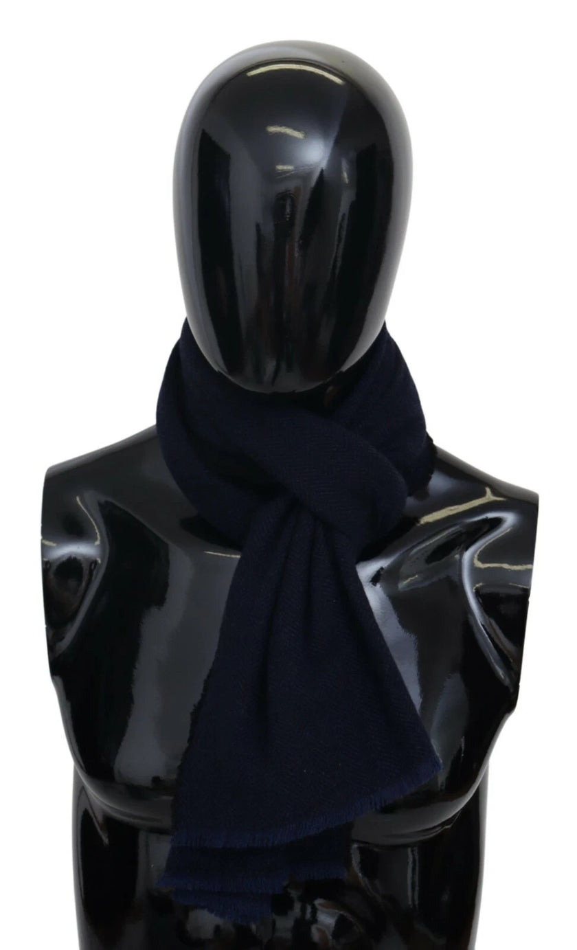 Dark Blue Wool Unisex Neck Wrap Fringes Logo ScarfMISSONI Gorgeous brand new with tags, 100% Authentic Missoni wool scarf crafted from premium pure wool for a soft and cozy feel. Designed in a classic style with fringed edges and the signature Missoni log