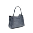 Light Blue Calf Leather Bos Taurus HandbagSmall Rodeo Handbag by Balenciaga is a structured and refined model made of calfskin with crocodile-effect processing. Equipped with a top handle and removable shoulder strap, it features iconic details such as a