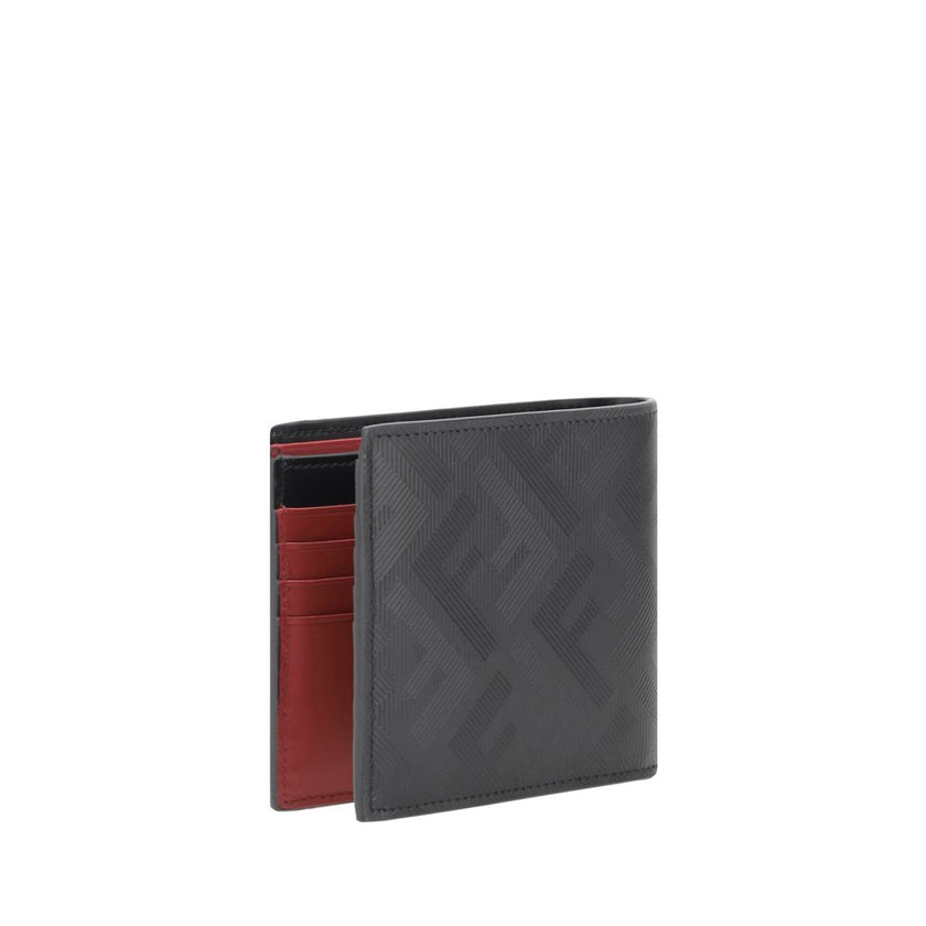 Black Calf Leather Bos Taurus WalletFendi’s billfold leather Wallet is an elegant and practical accessory perfect for those seeking style and functionality. The two-tone design lends a modern touch, while the brand’s iconic signature press-stamped on the