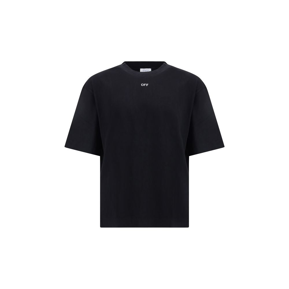 Black Cotton T-ShirtThe Thinkman Arrow Skate Logo Tee by Off-White is crafted from premium cotton, blending quality with an urban edge. Featuring a ribbed crew neck, short sleeves, and the signature “OFF” branding on the front, it is completed with a bold