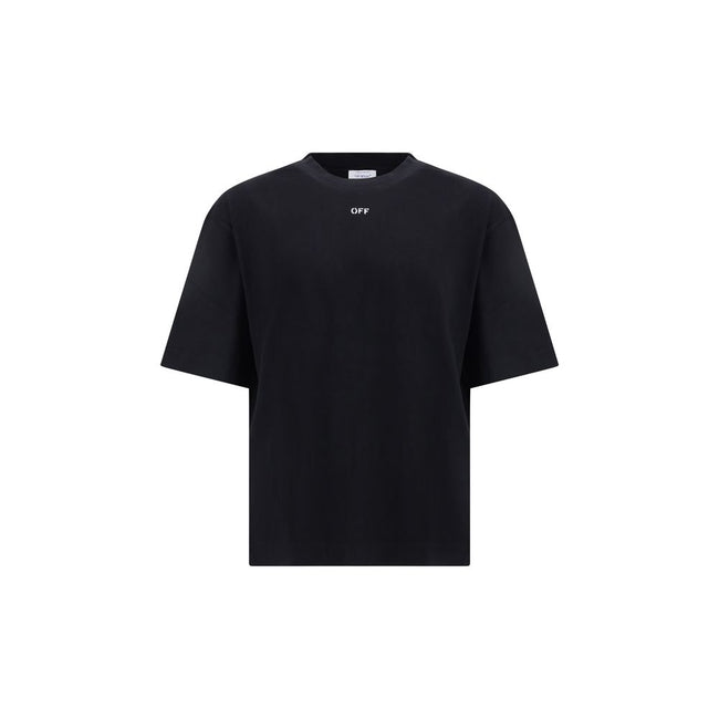 Black Cotton T-ShirtThe Thinkman Arrow Skate Logo Tee by Off-White is crafted from premium cotton, blending quality with an urban edge. Featuring a ribbed crew neck, short sleeves, and the signature “OFF” branding on the front, it is completed with a bold