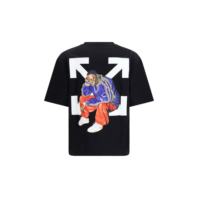 Black Cotton T-ShirtThe Thinkman Arrow Skate Logo Tee by Off-White is crafted from premium cotton, blending quality with an urban edge. Featuring a ribbed crew neck, short sleeves, and the signature “OFF” branding on the front, it is completed with a bold