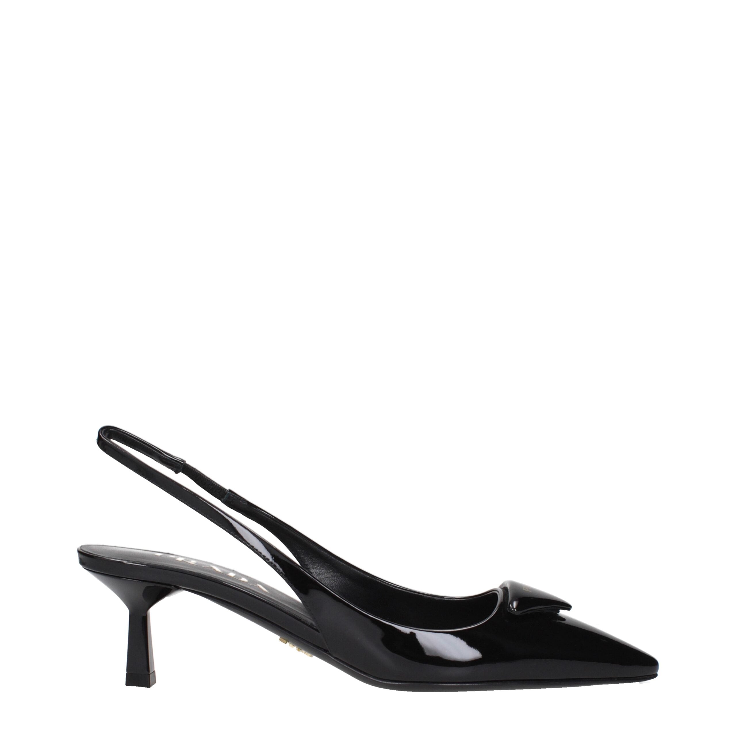 Black Leather Mid Heel PumpsDescription: The product with MPN 1I901MJHR055F0002 and code F84288 patent leather in black is a sandals designed by Prada. It has features like front logo.Black Leather Mid Heel Pumps${tagsPradaAulae Black Leather Mid Heel Pum