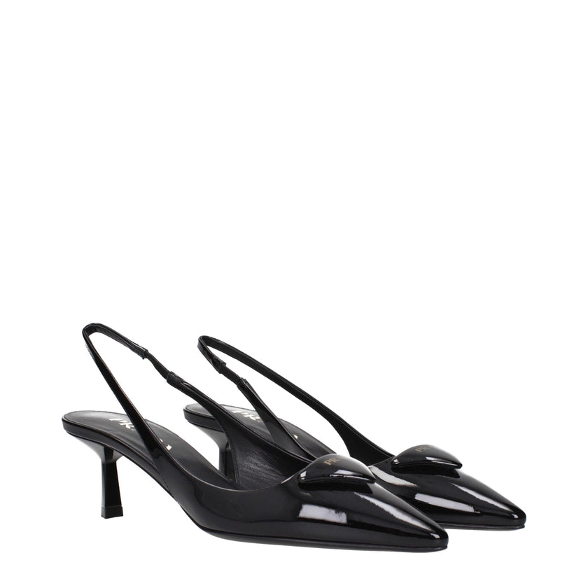 Black Leather Mid Heel PumpsDescription: The product with MPN 1I901MJHR055F0002 and code F84288 patent leather in black is a sandals designed by Prada. It has features like front logo.Black Leather Mid Heel Pumps${tagsPradaAulae Black Leather Mid Heel Pum
