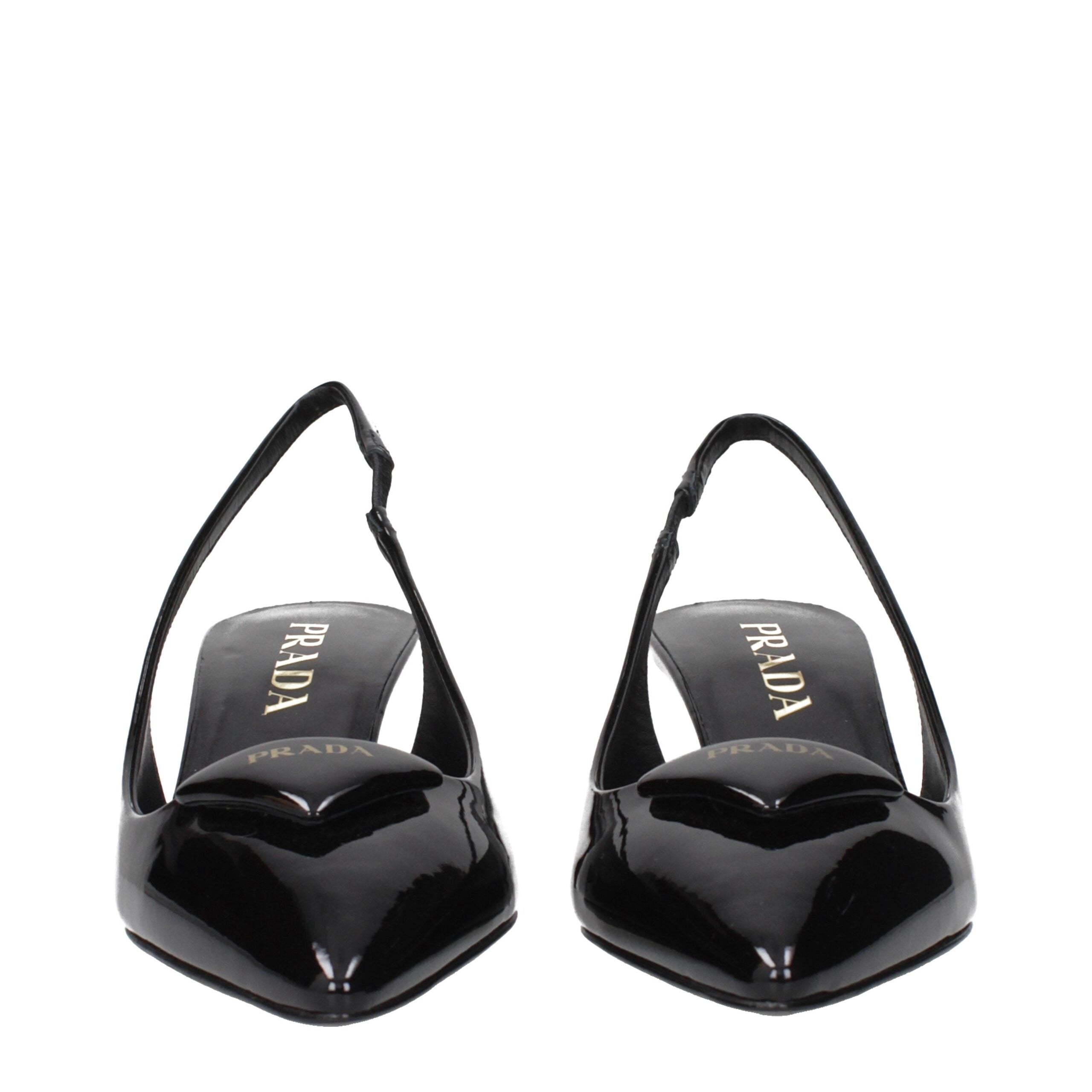 Black Leather Mid Heel PumpsDescription: The product with MPN 1I901MJHR055F0002 and code F84288 patent leather in black is a sandals designed by Prada. It has features like front logo.Black Leather Mid Heel Pumps${tagsPradaAulae Black Leather Mid Heel Pum