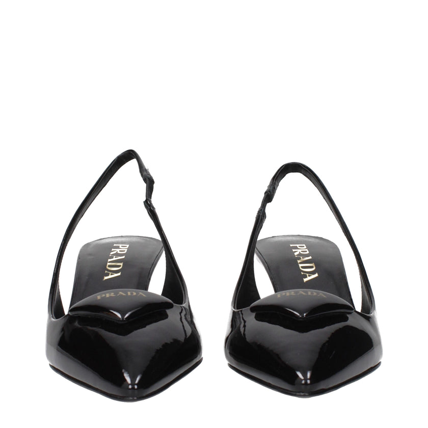 Black Leather Mid Heel PumpsDescription: The product with MPN 1I901MJHR055F0002 and code F84288 patent leather in black is a sandals designed by Prada. It has features like front logo.Black Leather Mid Heel Pumps${tagsPradaAulae Black Leather Mid Heel Pum