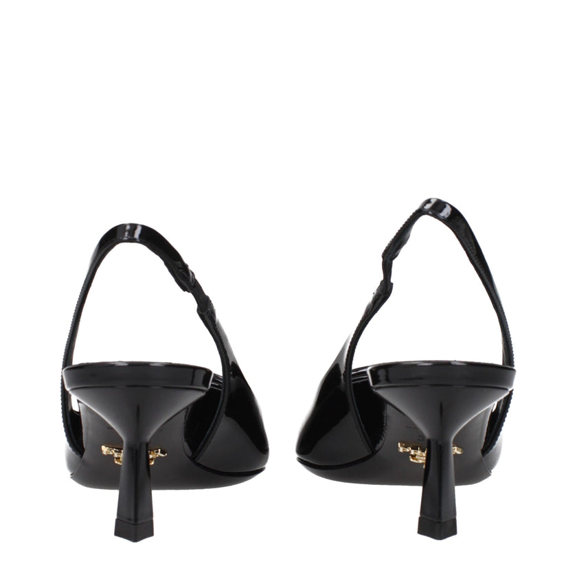 Black Leather Mid Heel PumpsDescription: The product with MPN 1I901MJHR055F0002 and code F84288 patent leather in black is a sandals designed by Prada. It has features like front logo.Black Leather Mid Heel Pumps${tagsPradaAulae Black Leather Mid Heel Pum