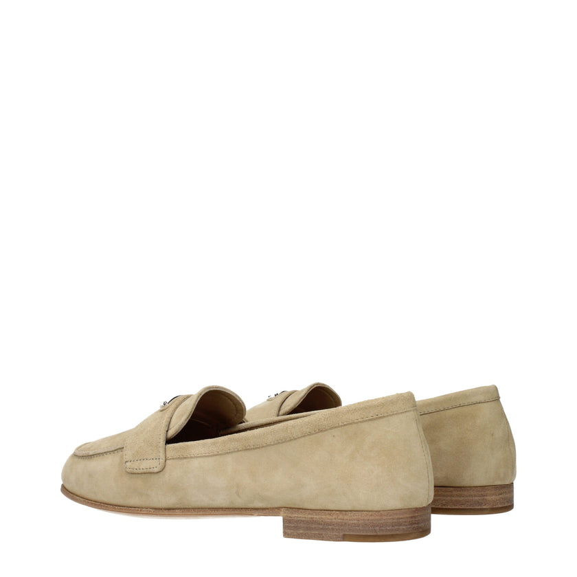 Beige Leather Slip-On LoafersDescription: The product with MPN 1D468N103010F0379 and code F84701 suede in beige is a loafers designed by Prada. It has features like front logo.Beige Leather Slip-On Loafers${tagsPradaAulae Beige Leather Slip-On Loafers Pra