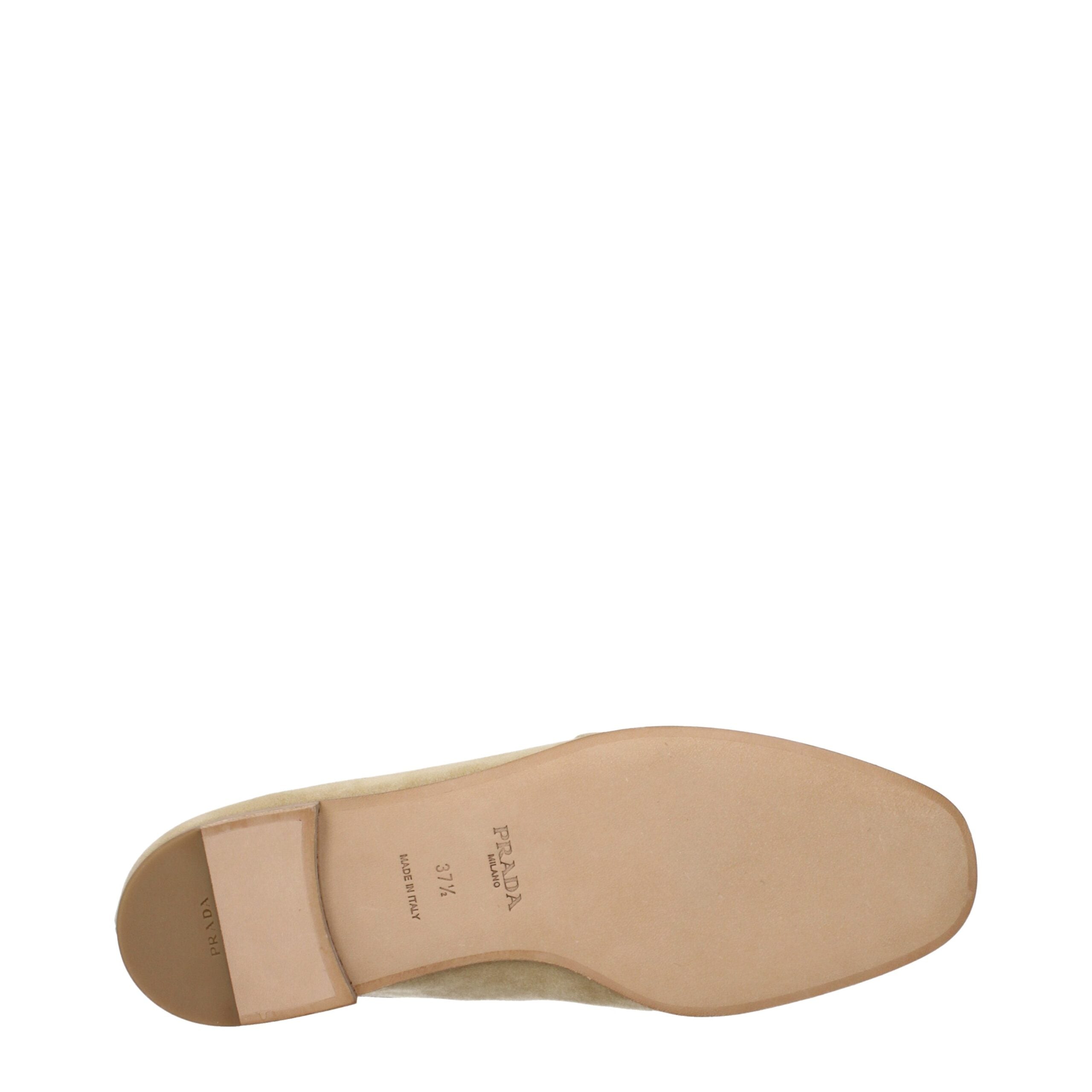 Beige Leather Slip-On LoafersDescription: The product with MPN 1D468N103010F0379 and code F84701 suede in beige is a loafers designed by Prada. It has features like front logo.Beige Leather Slip-On Loafers${tagsPradaAulae Beige Leather Slip-On Loafers Pra