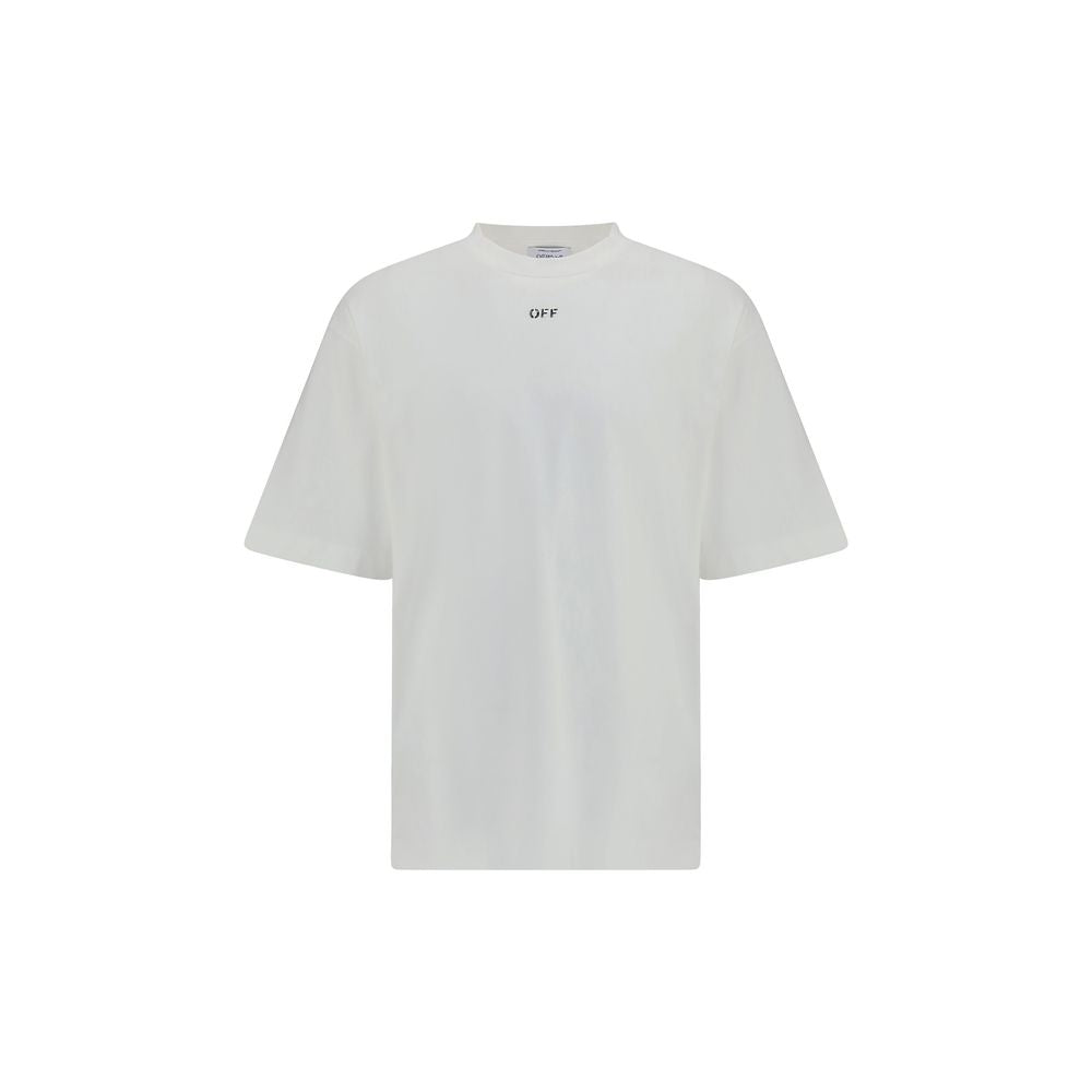 White Cotton T-ShirtThe Thinkman Arrow Skate Logo Tee by Off-White is crafted from premium cotton, blending quality with an urban edge. Featuring a ribbed crew neck, short sleeves, and the signature “OFF” branding on the front, it is completed with a bold