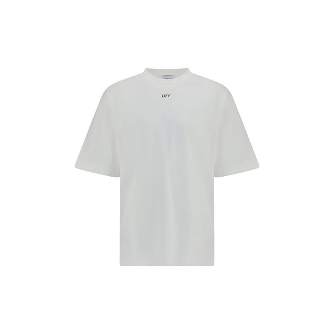 White Cotton T-ShirtThe Thinkman Arrow Skate Logo Tee by Off-White is crafted from premium cotton, blending quality with an urban edge. Featuring a ribbed crew neck, short sleeves, and the signature “OFF” branding on the front, it is completed with a bold