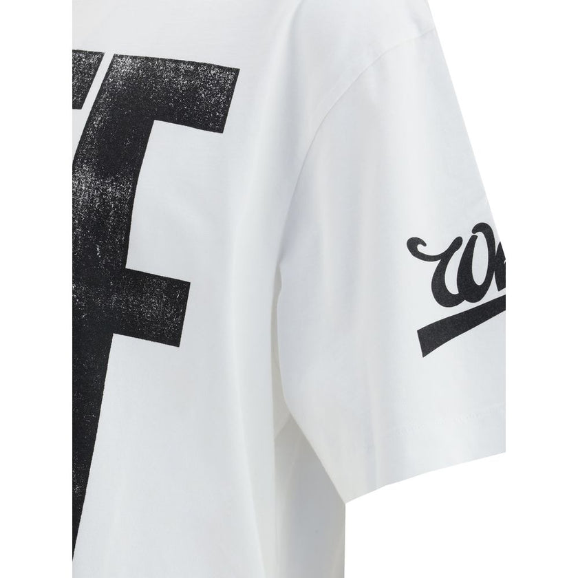 White Cotton T-ShirtThe Big Off Diagonal Skate Logo T-Shirt by Off-White embodies the brand’s avant-garde urban spirit with signature graphic details. Crafted from premium cotton, it features a minimalist crew neck, bold “OFF” motif at the front, and dist