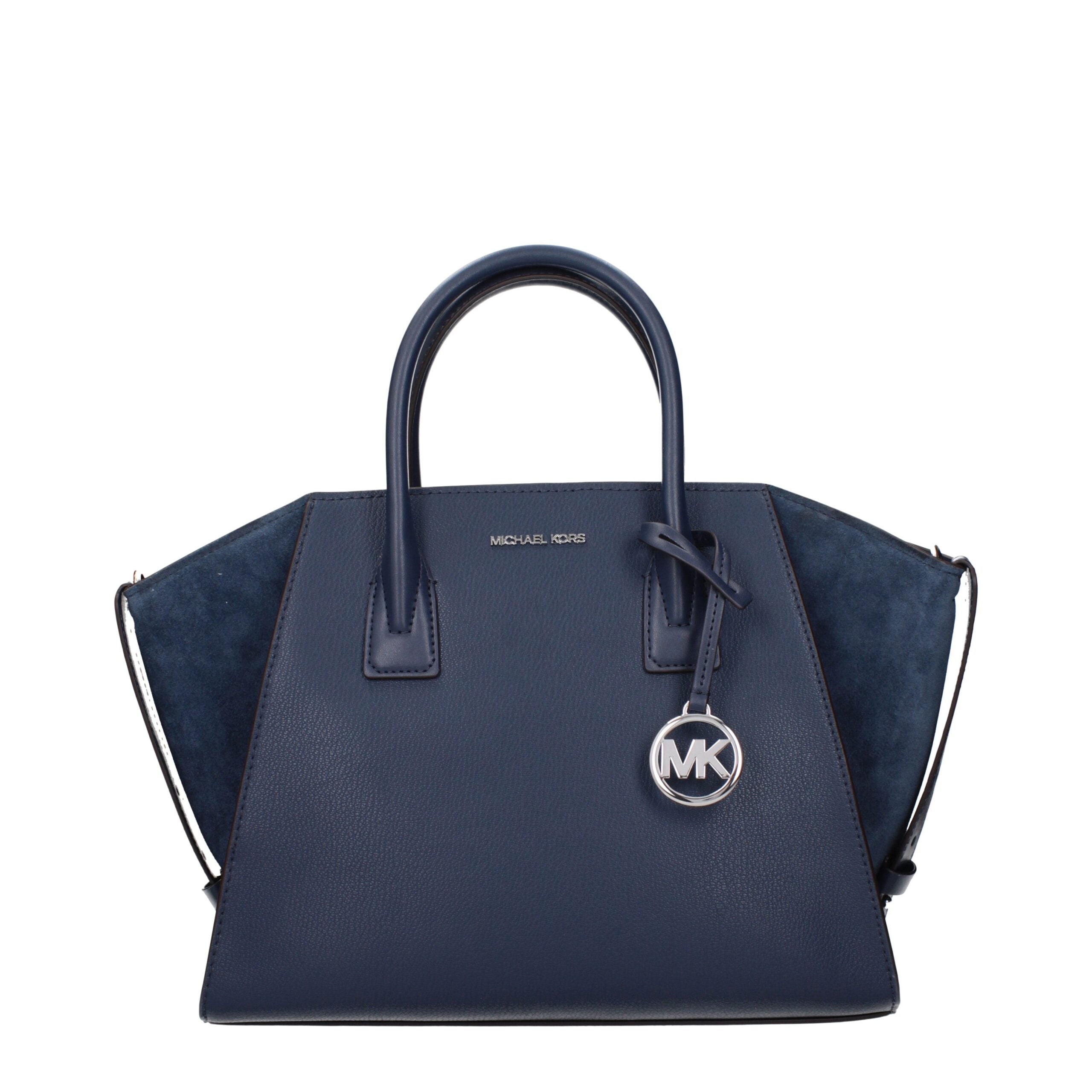 Blue Leather HandbagsDescription: The product with MPN 35F4S4VS3LNAVY and code F83973 leather in blue is a handbags designed by Michael Kors. It has features like front logo, removable details, adjustable straps, adjustable shoulder, removable shoulder.Bl
