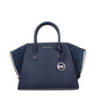 Blue Leather HandbagsDescription: The product with MPN 35F4S4VS3LNAVY and code F83973 leather in blue is a handbags designed by Michael Kors. It has features like front logo, removable details, adjustable straps, adjustable shoulder, removable shoulder.Bl
