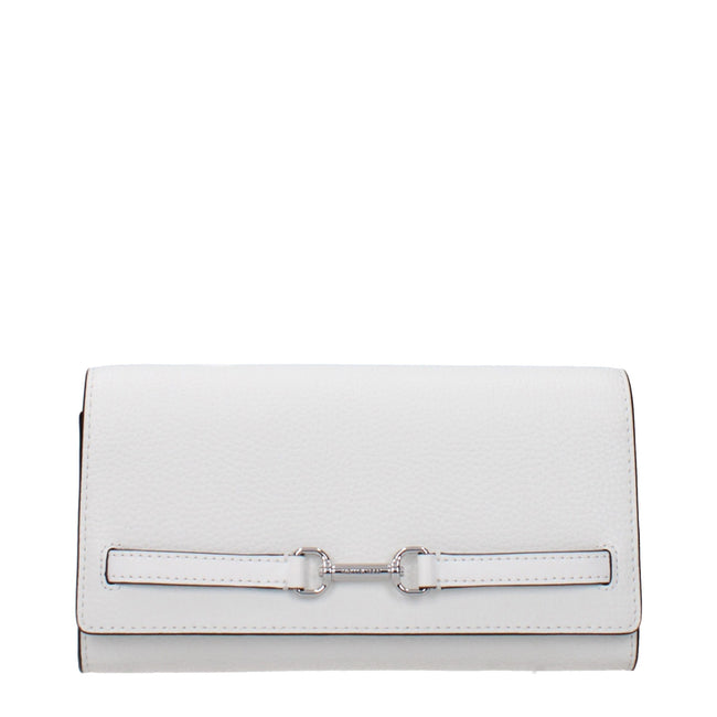 White Leather Clutch BagDescription: The product with MPN 35S5S2ZC7LOPTICWHITE and code F85034 leather in white is a clutches designed by Michael Kors. It has features like front logo, adjustable shoulder, removable shoulder.White Leather Clutch Bag${tags