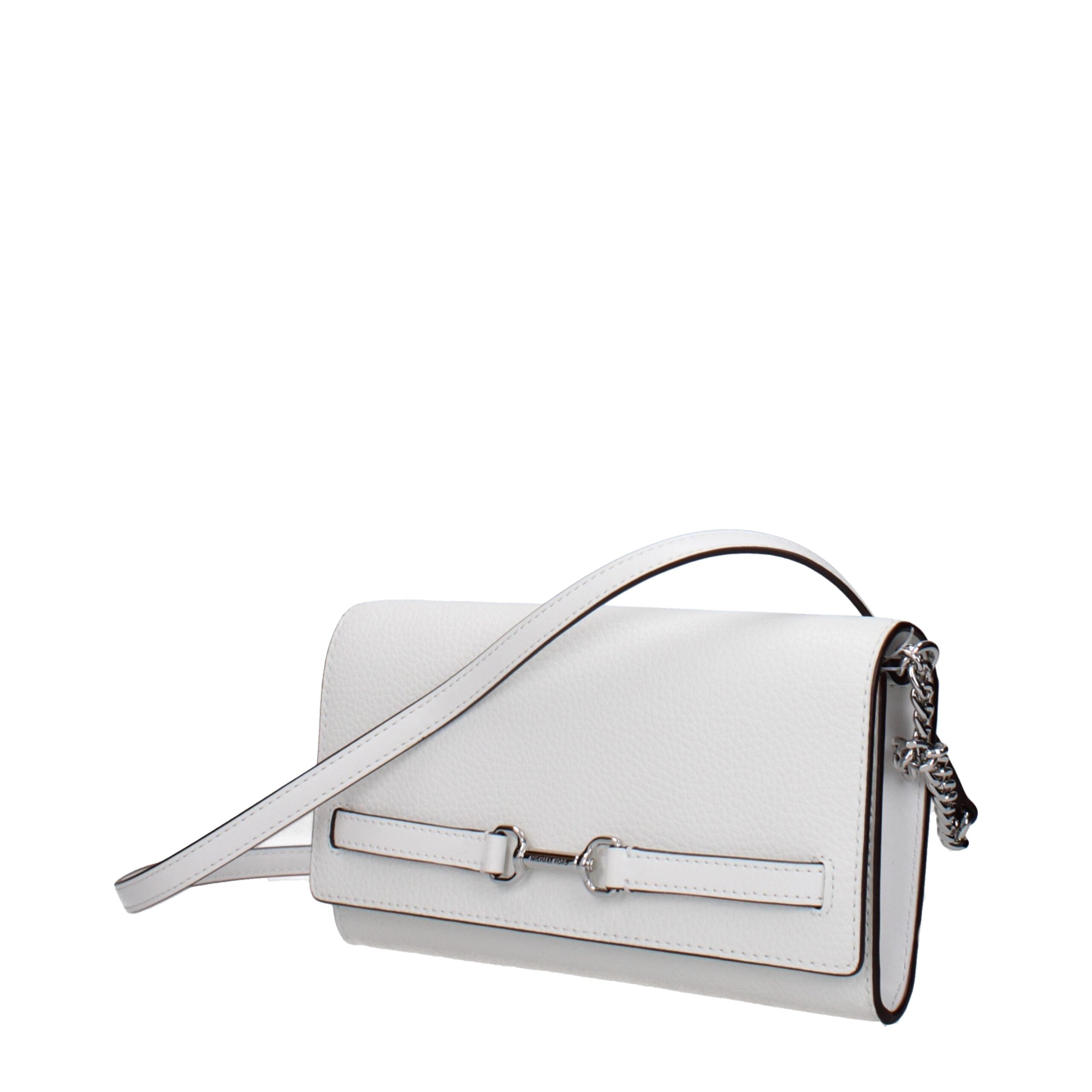 White Leather Clutch BagDescription: The product with MPN 35S5S2ZC7LOPTICWHITE and code F85034 leather in white is a clutches designed by Michael Kors. It has features like front logo, adjustable shoulder, removable shoulder.White Leather Clutch Bag${tags