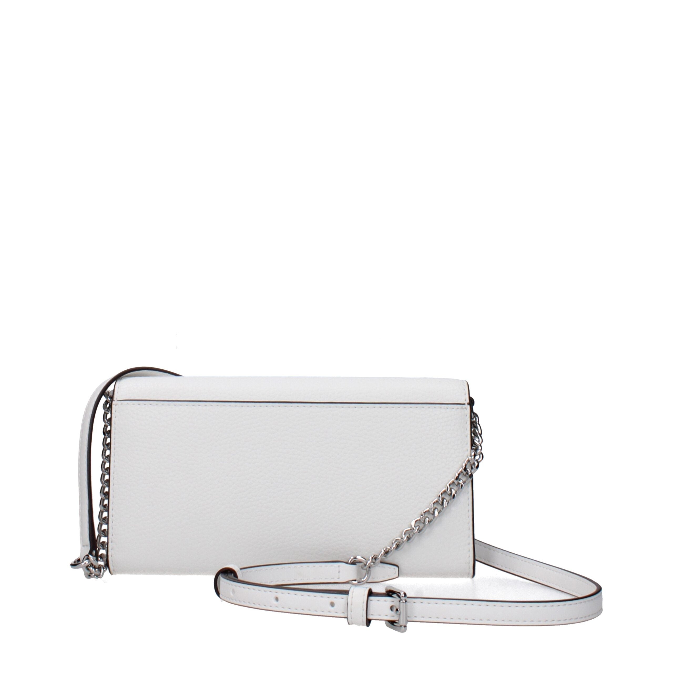 White Leather Clutch BagDescription: The product with MPN 35S5S2ZC7LOPTICWHITE and code F85034 leather in white is a clutches designed by Michael Kors. It has features like front logo, adjustable shoulder, removable shoulder.White Leather Clutch Bag${tags