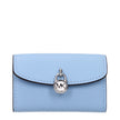 Light Blue Leather WalletDescription: The product with MPN 35S5S1YE0LLTSKY and code F85048 leather in heavenly is a coin purses designed by Michael Kors. It has features like front detail, front logo, external pocket.Light Blue Leather Wallet${tagsMichael