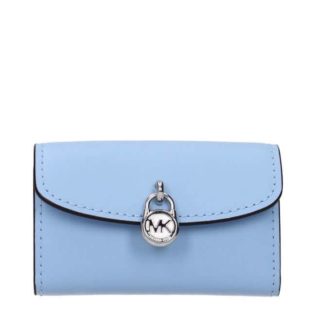 Light Blue Leather WalletDescription: The product with MPN 35S5S1YE0LLTSKY and code F85048 leather in heavenly is a coin purses designed by Michael Kors. It has features like front detail, front logo, external pocket.Light Blue Leather Wallet${tagsMichael