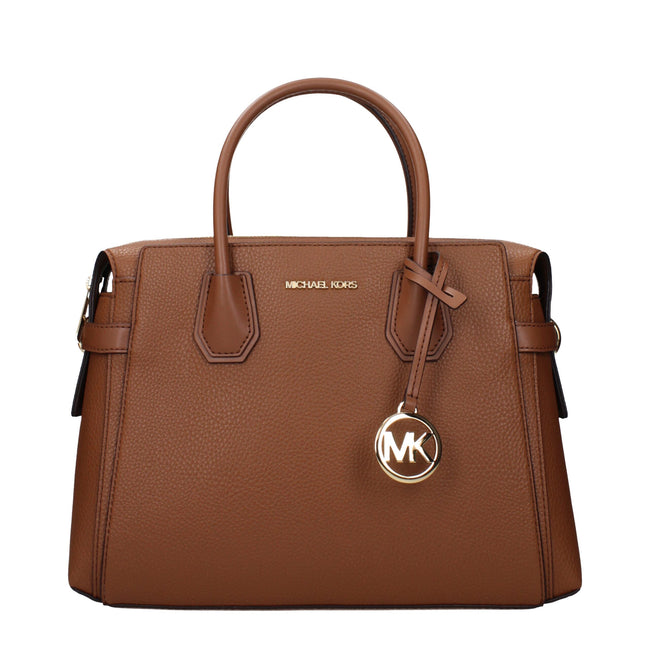 Brown Leather HandbagsDescription: The product with MPN 35S4GM9S6LLUGGAGE and code F85055 leather in brown is a handbags designed by Michael Kors. It has features like front logo, front detail, removable details, adjustable shoulder, removable shoulder.Br