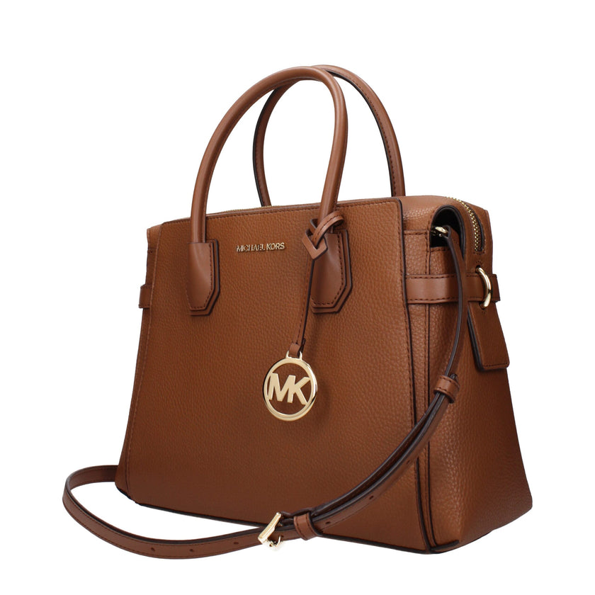 Brown Leather HandbagsDescription: The product with MPN 35S4GM9S6LLUGGAGE and code F85055 leather in brown is a handbags designed by Michael Kors. It has features like front logo, front detail, removable details, adjustable shoulder, removable shoulder.Br