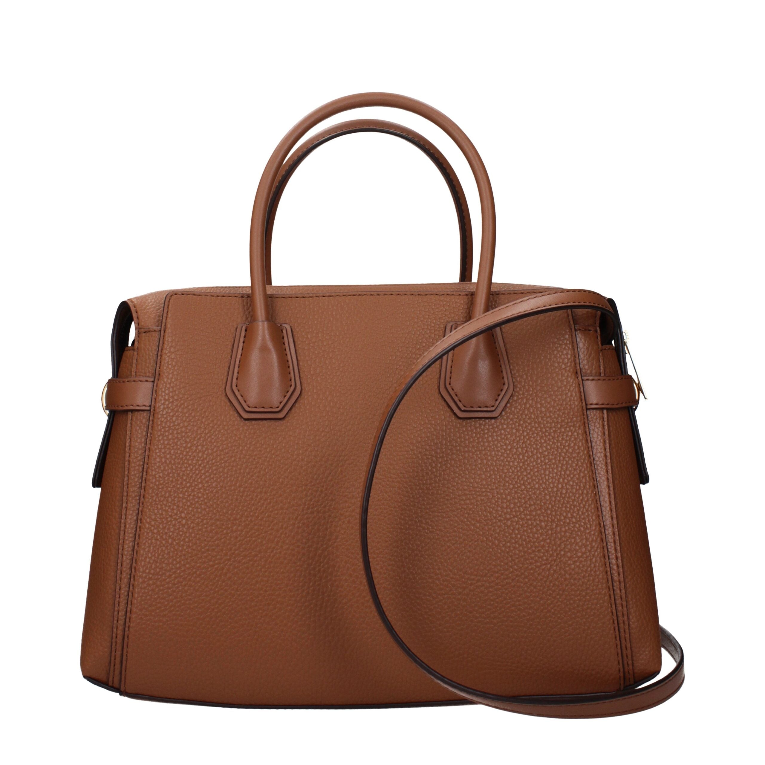 Brown Leather HandbagsDescription: The product with MPN 35S4GM9S6LLUGGAGE and code F85055 leather in brown is a handbags designed by Michael Kors. It has features like front logo, front detail, removable details, adjustable shoulder, removable shoulder.Br