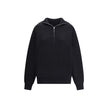 Black Cotton SweatshirtThe Back-to-Front Sweater by Balenciaga, crafted from heavy Cotton, features a distinctive design with a turned-up turtleneck and half zip at the back. Completed with practical pockets, long cuffed sleeves, and dropped shoulders, it