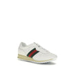 White Polyamide Athletic SneakersThe Nora Sneakers by Gucci combine sporty heritage and contemporary style. Crafted from black Original GG canvas with suede trim and GG nylon inserts, they feature the iconic green and red Web stripe on the sides. The rubb