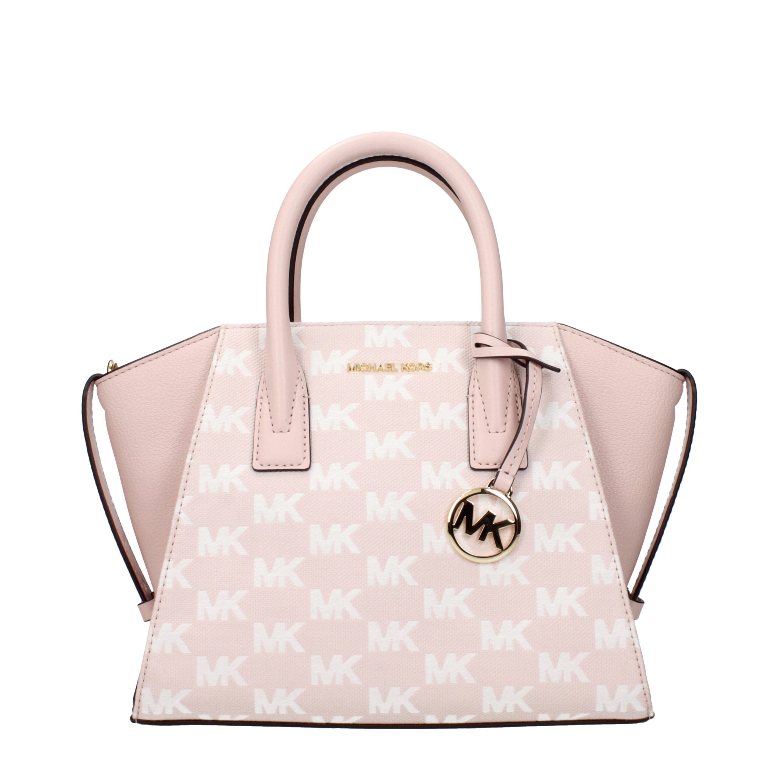 Pink Synthetic Handbag with Adjustable Shoulder Strap