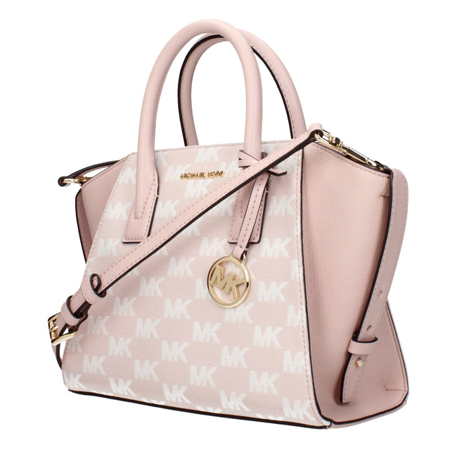 Pink Fabric HandbagDescription: The product with MPN 35S5G4VS1JPOWDERBLUSH and code F83969 fabric in pink is a handbags designed by Michael Kors. It has features like logo, adjustable shoulder, removable shoulder, front detail, removable details.Pink Fabr