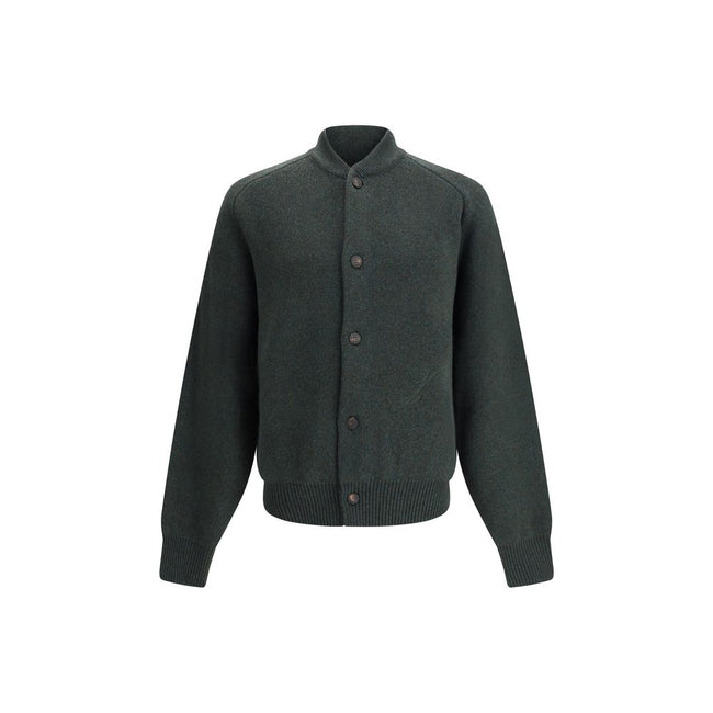 Embroidered Virgin Wool CardiganThe Virgin Wool Cardigan by Jacquemus combines elegance and comfort, featuring front buttons that emphasize its refined silhouette. The long sleeves and ribbed trims add a touch of classic style, while the embroidered detai